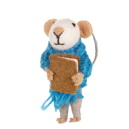 Handmade Felt Archie Mouse Hanging Ornament