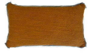 Rust with Blue Stripe Pillow
